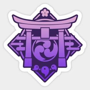 Inazuma Region Emblem with Violet Lightning - Genshin Impact Fan Art Sticker